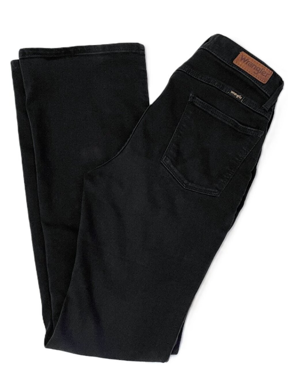 Wrangler High Rise Bold Boot Jeans Women Sz 4x32 Black Stretch Western 10MT1BTBL